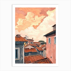 Rome Rooftops Morning Skyline 2 Art Print