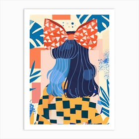 Girl With A Bow 1 Art Print