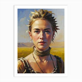 Woman In The Desert Art Print