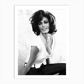 Sophia Loren Black And White 1 Art Print