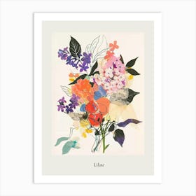 Lilac 3 Collage Flower Bouquet Poster Art Print
