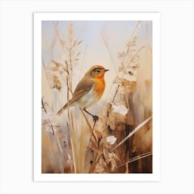 Bird Painting European Robin 4 Art Print