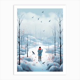 Winter Bird Watching 3 Art Print