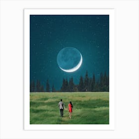 Lovers by Night Art Print
