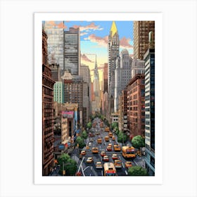 New York Pixel Art 4 Art Print
