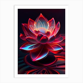 Red Lotus Holographic 5 Art Print