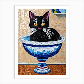 Cat In A Bowl 1 Art Print