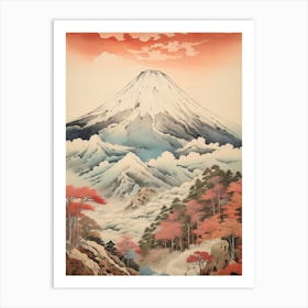 Mount Gassan In Yamagata,, Ukiyo E Drawing 2 Art Print