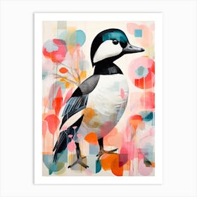 Bird Painting Collage Bufflehead 2 Art Print