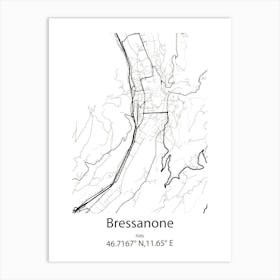 Bressanone,Italy Minimalist Map Art Print