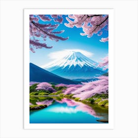 Mt Fuji Mount Fuji Japan Beautiful Lake Landscape Art Print