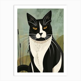 Black And White Cat 37 Art Print