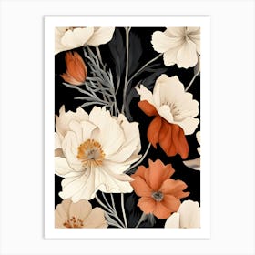 Seamless Floral Pattern 45 Art Print