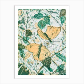 Two Butterflies on a Flower 1 Art Print