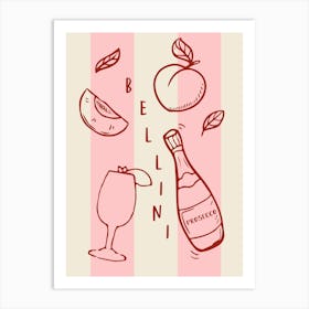 Bellini Cocktail Recipe Art Print