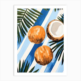 Coconut Fruit Summer Illustration 3 Art Print