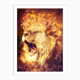 The Fiery Roaring Lion Art Print