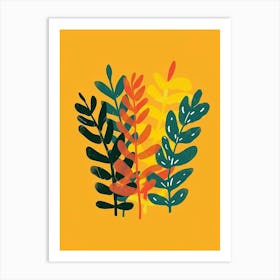 Croton Plant Minimalist Illustration 7 Art Print