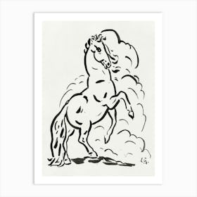 Rearing Horse (Ca Art Print