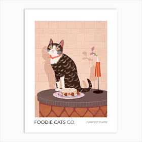 Foodie Cats Co Cat And Lasagne 1 Art Print