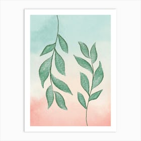 Watercolor Leaves Art Print