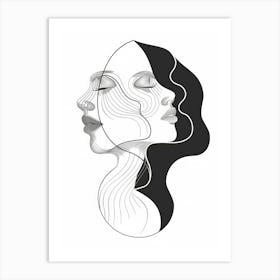 Minimalist Portraits Women Line 8 Art Print