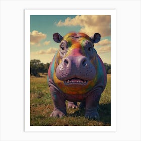 Colorful Hippo 1 Art Print