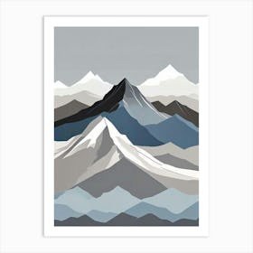 Minimalist Mountain Range Art Print (1) Art Print