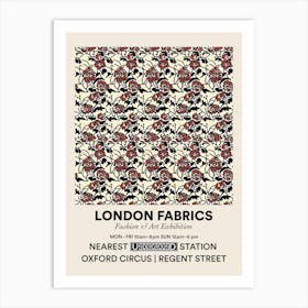 Poster Aster Bloom London Fabrics Floral Pattern 3 Art Print
