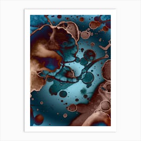 Watercolor Abstraction Blue Indigo 1 Art Print