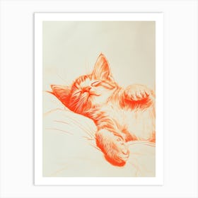 Cat Sleeping 1 Art Print