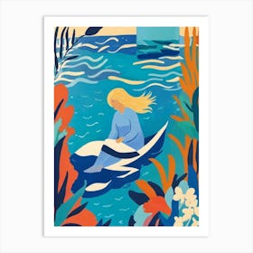 Girl In The Water Art Print