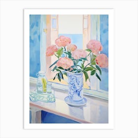 A Vase With Hydrangea, Flower Bouquet 1 Art Print