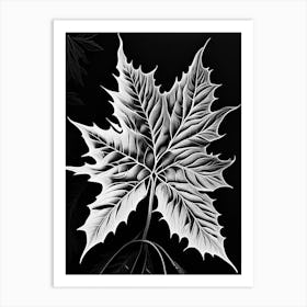 Sweet Gum Leaf Linocut 2 Art Print