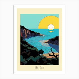 Poster Of Minimal Design Style Of Big Sur California, Usa 2 Art Print