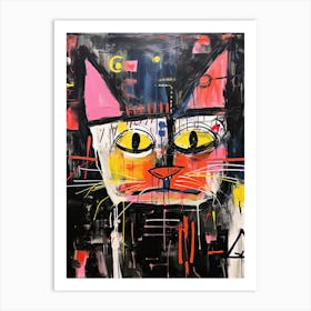 Whisker Wonderland: Basquiat's style Cat Magic Art Print