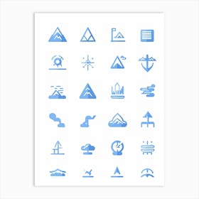 Aesthetic Vector Icons Categorized Into Severally Distinct Weather And Travel Symbols Dominating T (3) Art Print