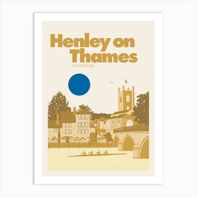 Henley On Thames, Oxfordshire (Yellow) Art Print