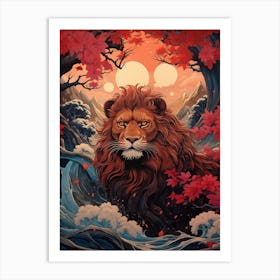 Lion In The Forest Art Print