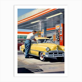 1950's Era Retro Automotive Service Station Pinup- Reimagined 4 Art Print