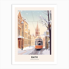 Vintage Winter Travel Poster Bath United Kingdom 1 Art Print