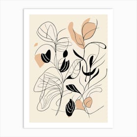 Neutral Abstract floral 1 Art Print