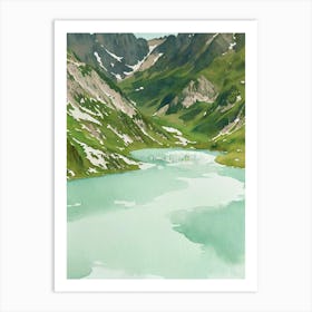 Vanoise National Park France Water Colour Poster Art Print