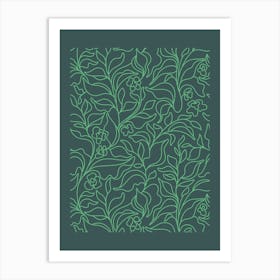 Floral Pattern green Art Print