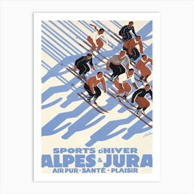 Vintage Ski Collection D Hiver Alpes And Jura Art Print