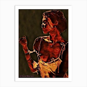 Woman In Flames 2 Art Print