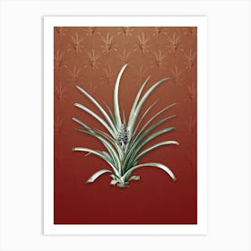 Vintage Pineapple Botanical on Falu Red Pattern n.1607 Art Print