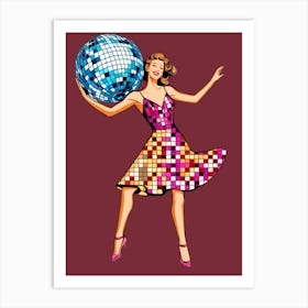 Disco Ball Girl 1 Art Print