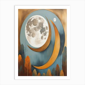 Moon And Trees 1 Art Print