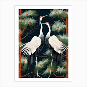 Crane Tsuru Japanese Style Illustration 1 Art Print